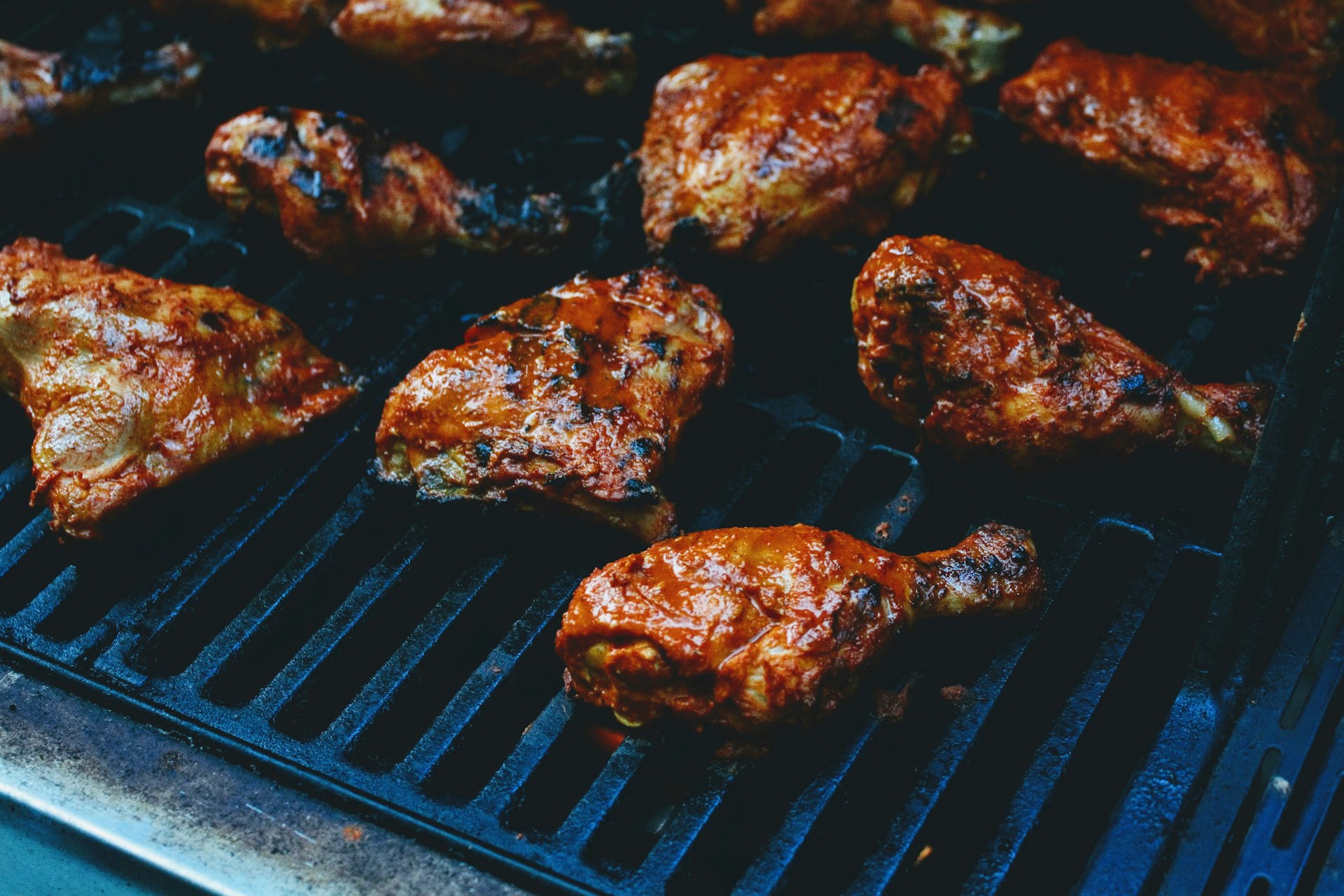 grilled meat on black grill